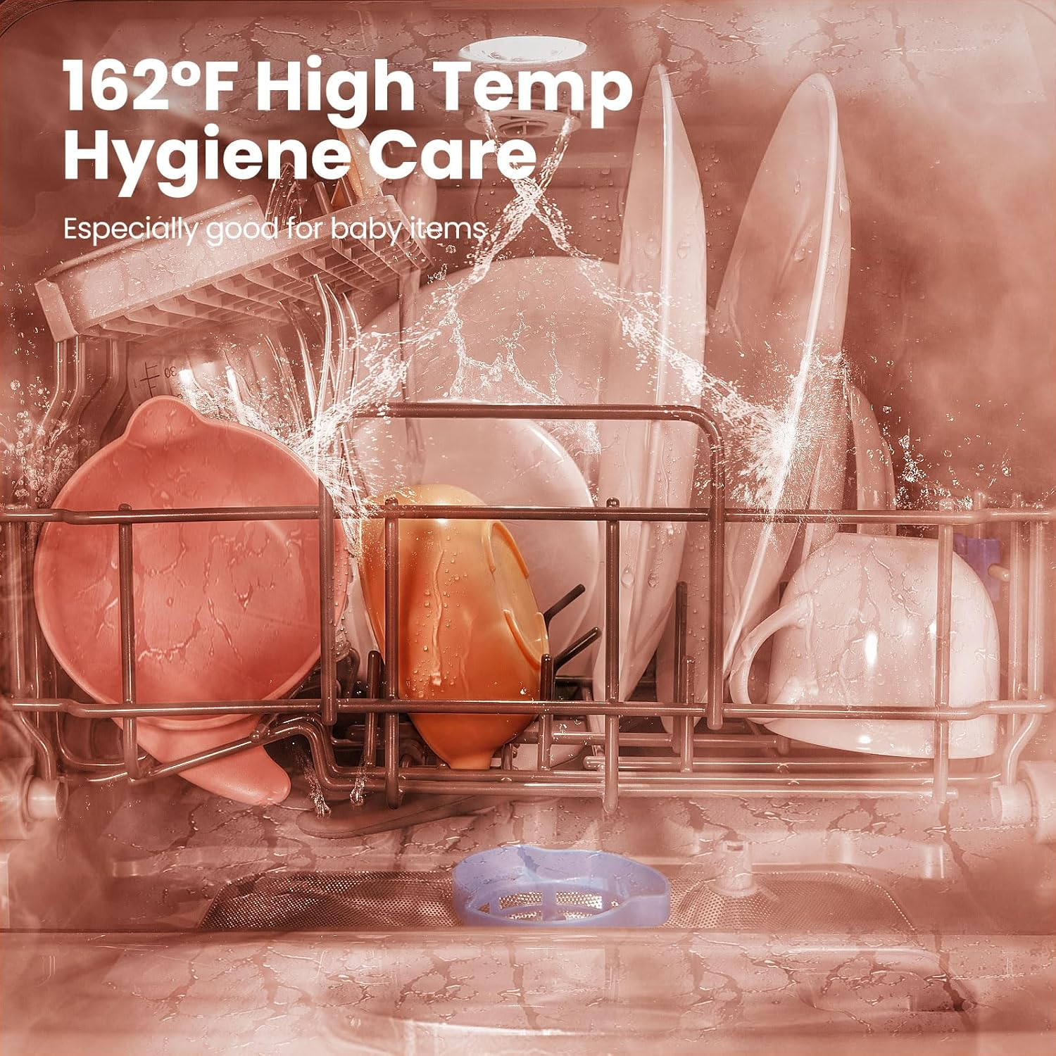 Compact Portable Countertop Dishwasher | 5L Built-in Water Tank, No Hookup, 6 Programs, 360° Spray, 192℉ High-Temp & Air-Dry – Ideal for RVs & Small Kitchens