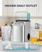 Countertop Nugget Ice Maker, 40lbs/Day, Auto-Cleaning Compact Sonic Ice Maker with Basket & Scoop