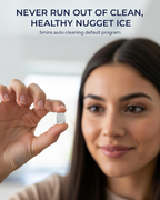 Countertop Nugget Ice Maker, 40lbs/Day, Auto-Cleaning Compact Sonic Ice Maker with Basket & Scoop